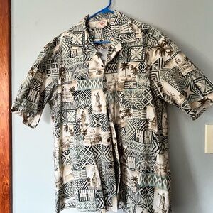 Men's Tropical Print authentic Hawaiian Shirt with coconut buttons
